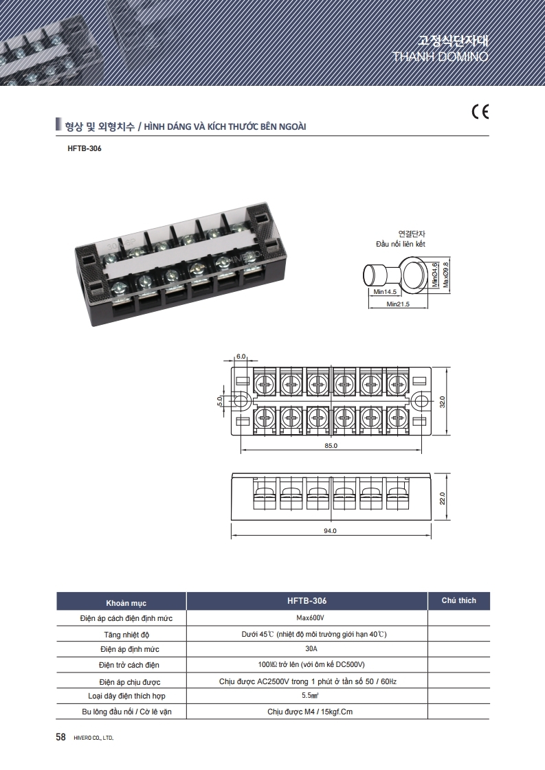 THANH DOMINO DẠNG KHỐI HFTB-306