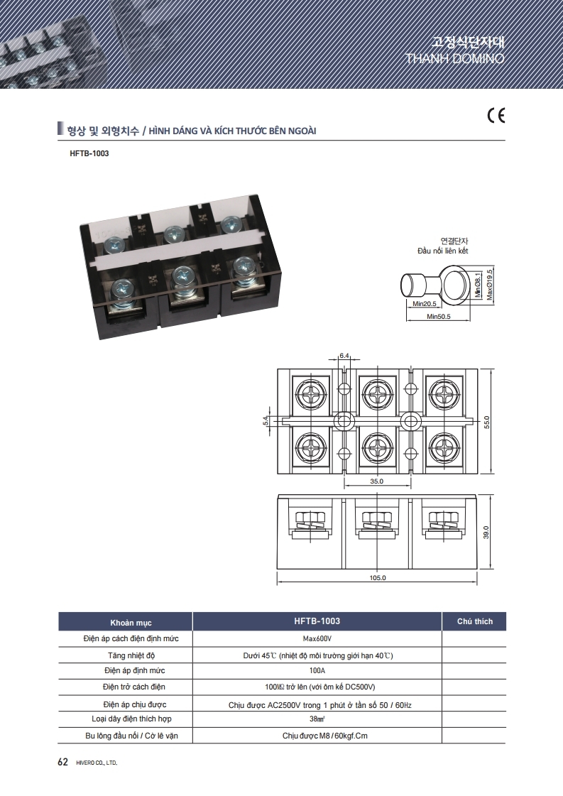 THANH DOMINO DẠNG KHỐI HFTB-1003-1